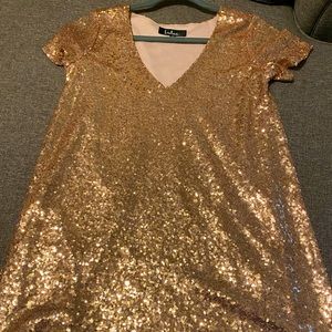 Lulu’s rose gold sequin dress